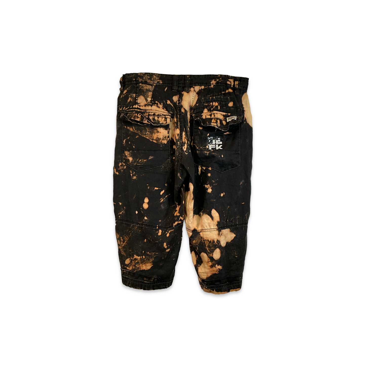 Burnt-Out Bleach Black Shorts