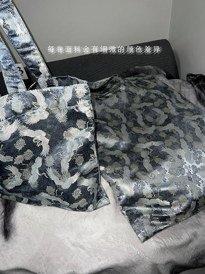 FUZZYKON New Chinese Style Satin Single Shoulder Bag