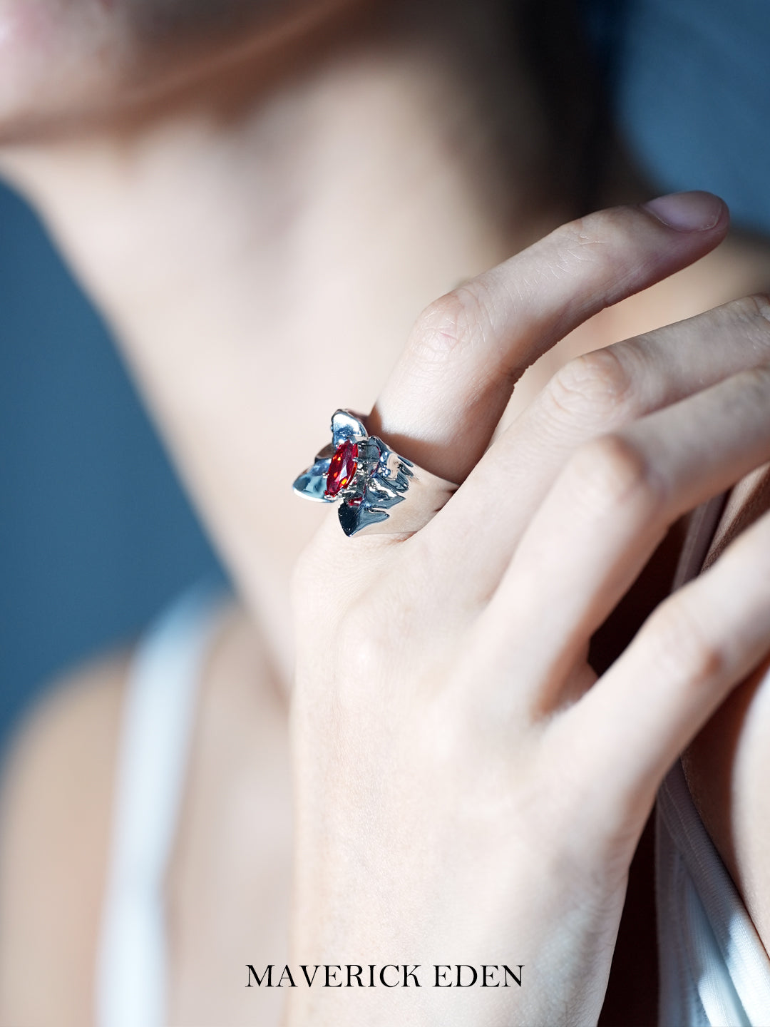 Butterfly Garnet Ring