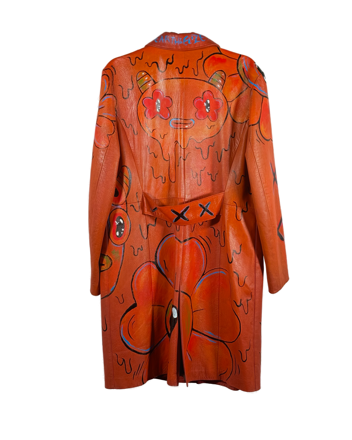 Space Cadet Hand Painted 'Graffiti' Leather Trench Coat